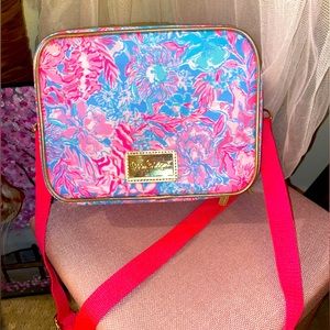 NWOT Lilly Pulitzer | Pink & Blue Paisley Lunch Cooler [never used:perfect gift]